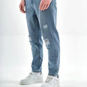 LOOSE LIGHT JEANS CON STRAPPI