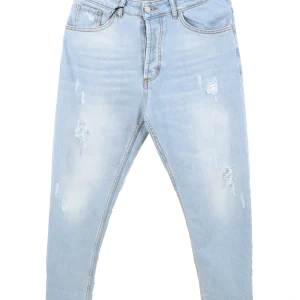 CROPPED BLUE LIGHT JEANS CON PICCOLI STRAPPI