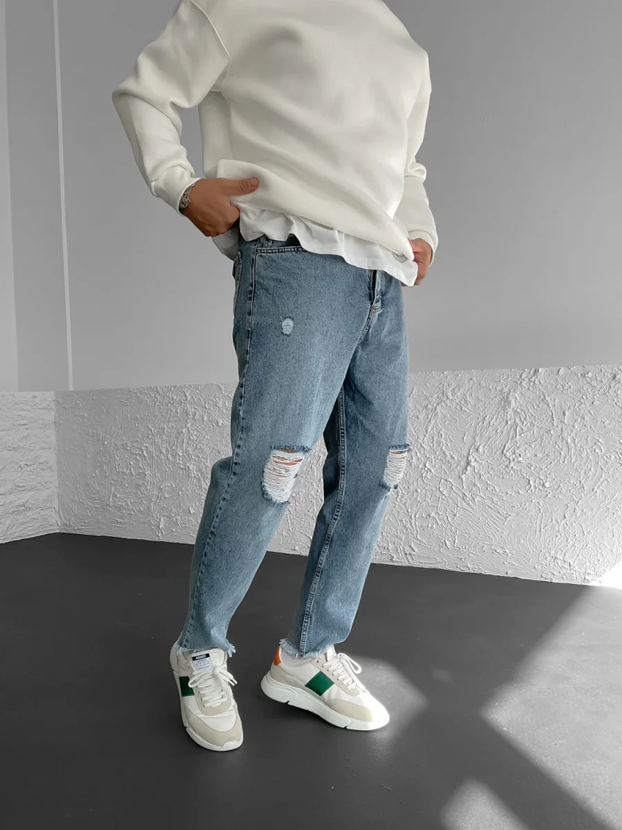 LOOSE LIGHT JEANS CON STRAPPI - immagine 4