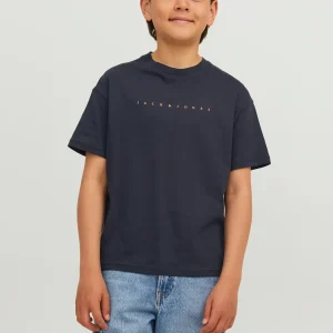 JACK & JONES JUNIOR T-SHIRT CON LOGO PICCOLO - Col. Blu scuro
