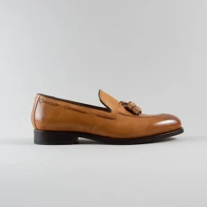 Bruno Mocassino in Pelle Iron Color Cuoio Anticata a Mano con Nappine