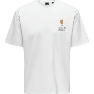 T-SHIRT "THEY SEE ME APEROLLIN' " - Col. bianco