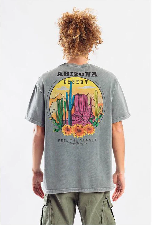 T-SHIRT "ARIZONA DESERT" CON STAMPA FRONTE/RETRO - Col. Grigio - immagine 2