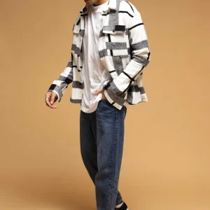 CAMICIA A QUADRI BIANCO E NERO