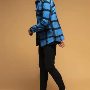 CAMICIA A QUADRI NERO E AZZURRO