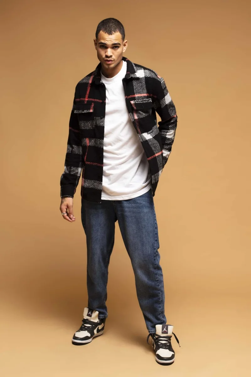 CAMICIA A QUADRI BIANCO E NERA - immagine 2