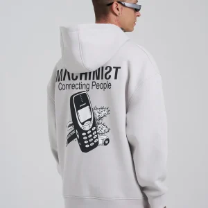 FELPA CON CAPPUCCIO "CONNECTING PEOPLE" - Col. Grigio