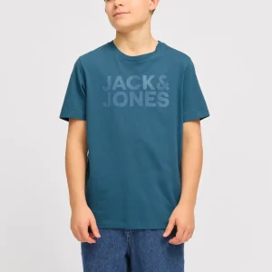 JACK & JONES JUNIOR T-SHIRT CON LOGO - Col. Verde acqua