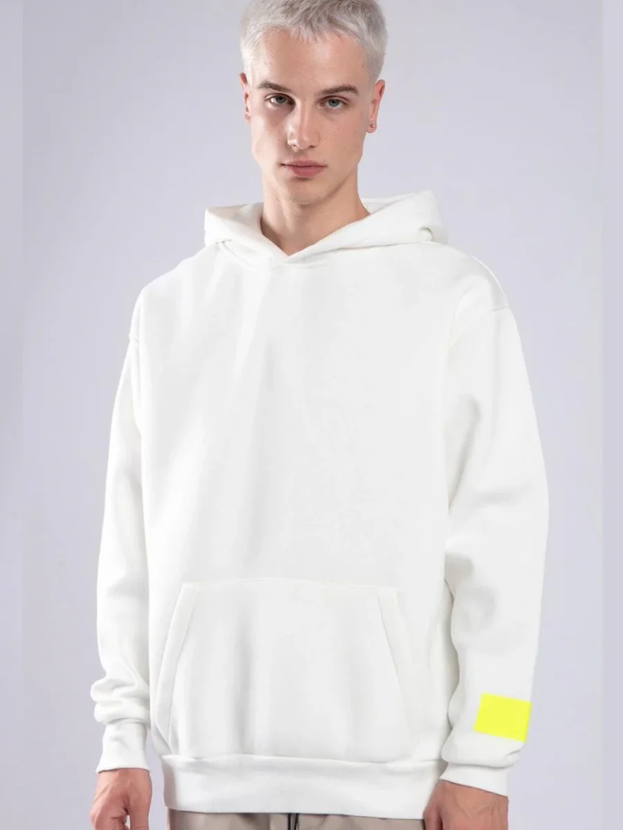 FELPA CON CAPPUCCIO "ART" - Col. Bianco - immagine 3