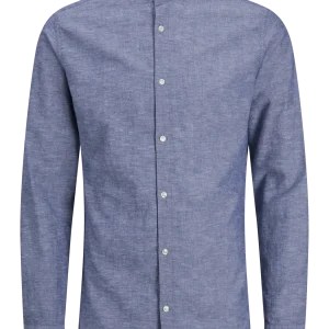 JACK & JONES CAMICIA COREANA IN MISTO LINO - Col. Denim