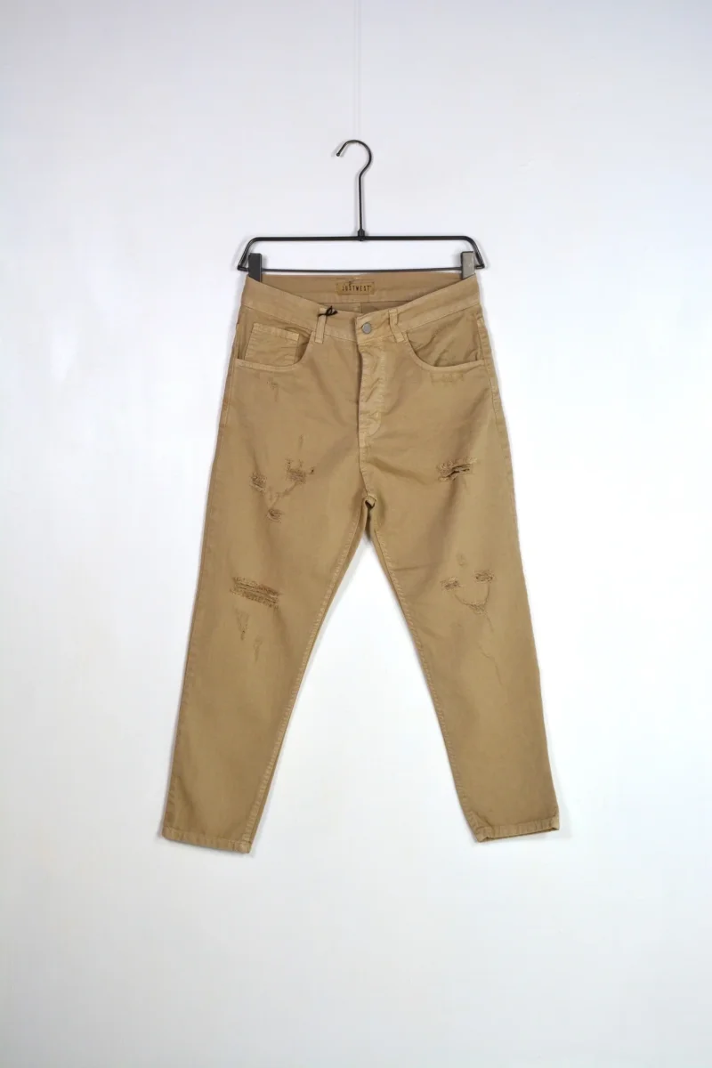 JEANS PANTALONE CON STRAPPI - Col. Camel - immagine 2