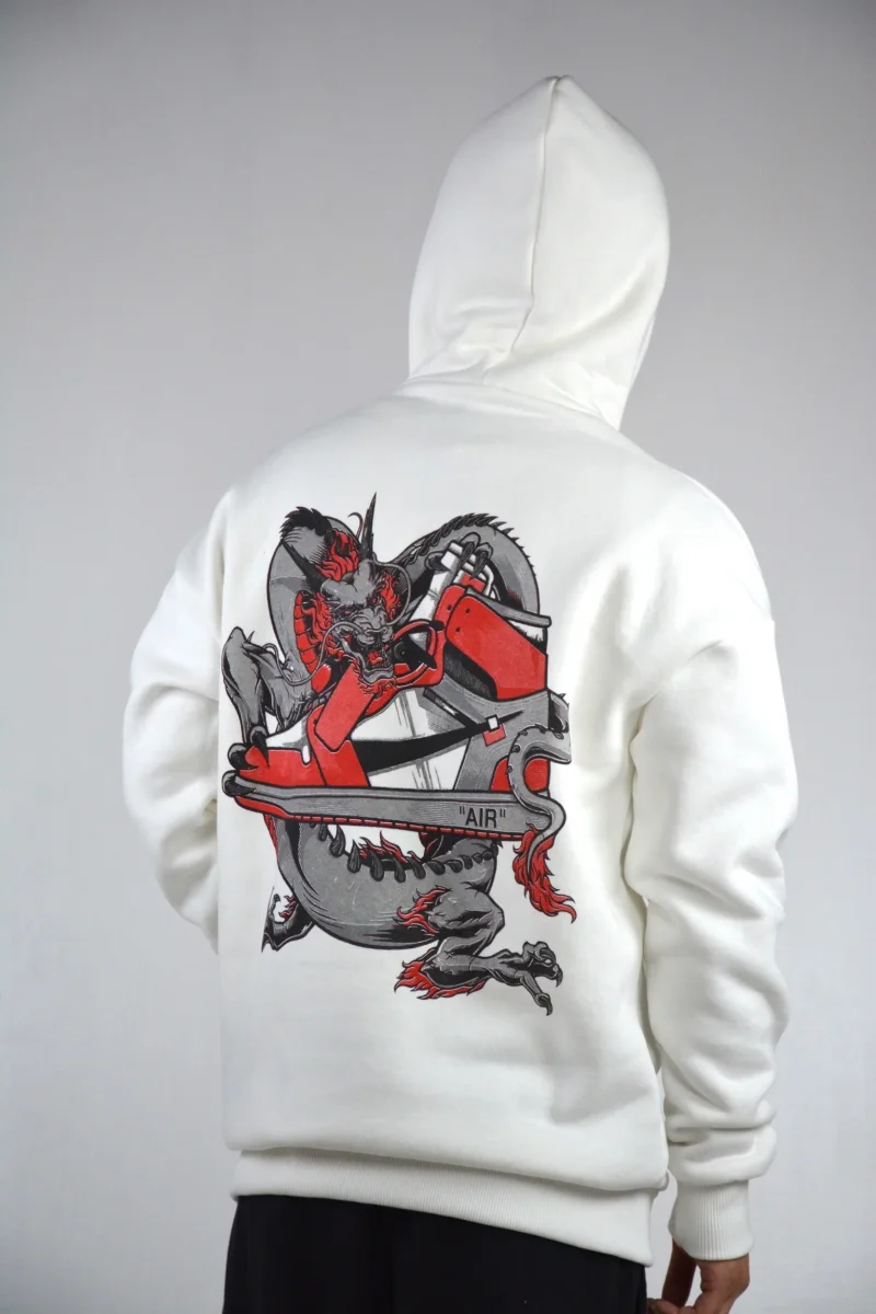 FELPA CON CAPPUCCIO "AIR DRAGON" - WHITE - immagine 6