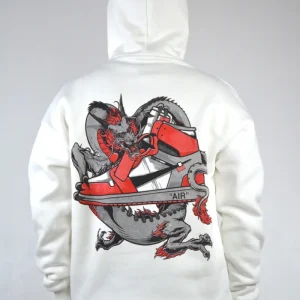 FELPA CON CAPPUCCIO "AIR DRAGON" - WHITE