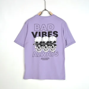 T-shirt "Bad Vibes Always" - Col. lilla