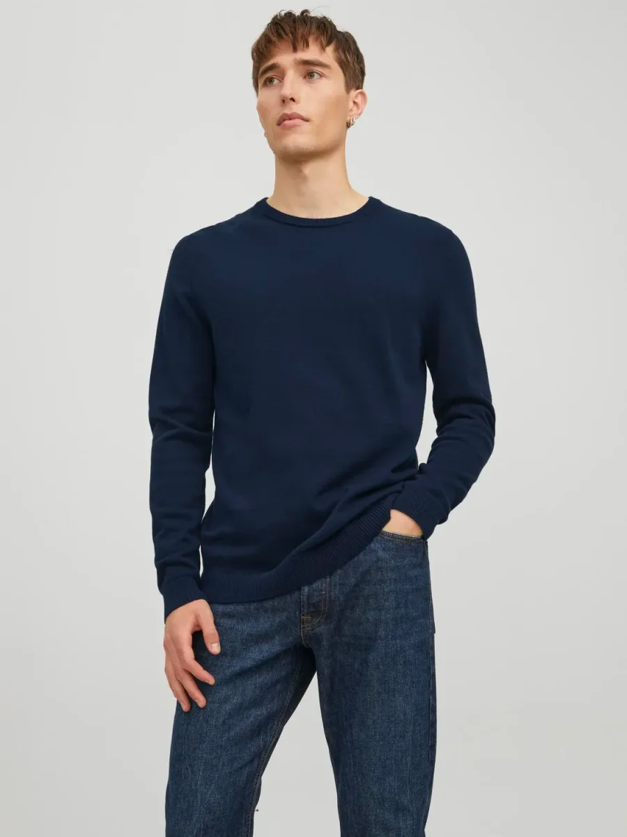 JACK & JONES MAGLIONE GIROCOLLO BASIC - Col. Dark navy - immagine 2
