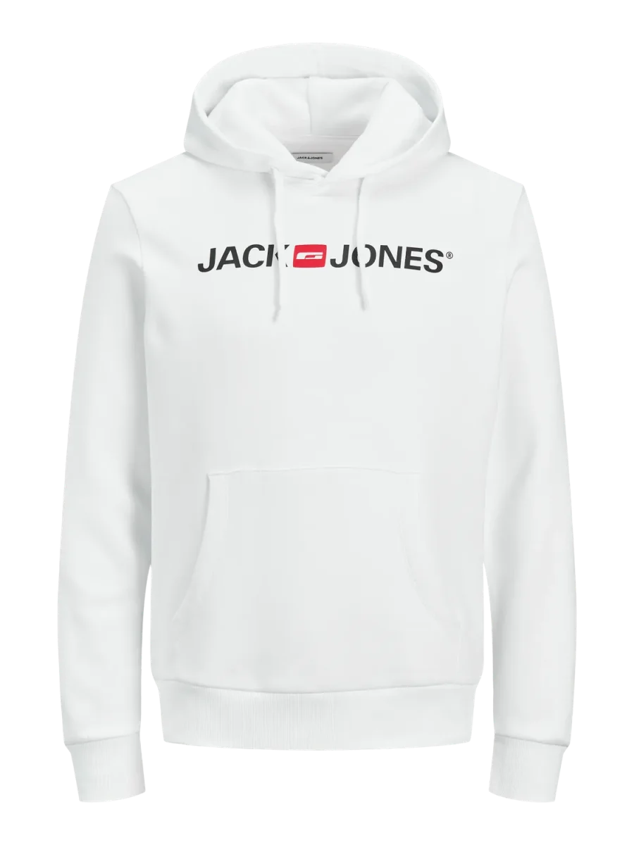 JACK & JONES FELPA CON CAPPUCCIO - Col. Bianco - immagine 7