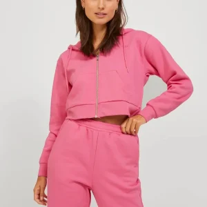 JXABBIE FELPA CON CAPPUCCIO E ZIP - Col. rosa