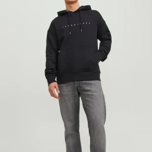 JACK & JONES FELPA CON CAPPUCCIO "ESSENTIALS" - Col. Nero