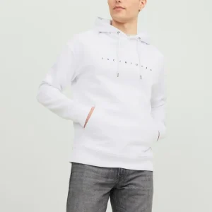 JACK & JONES FELPA CON CAPPUCCIO "ESSENTIALS" - Col. Bianco