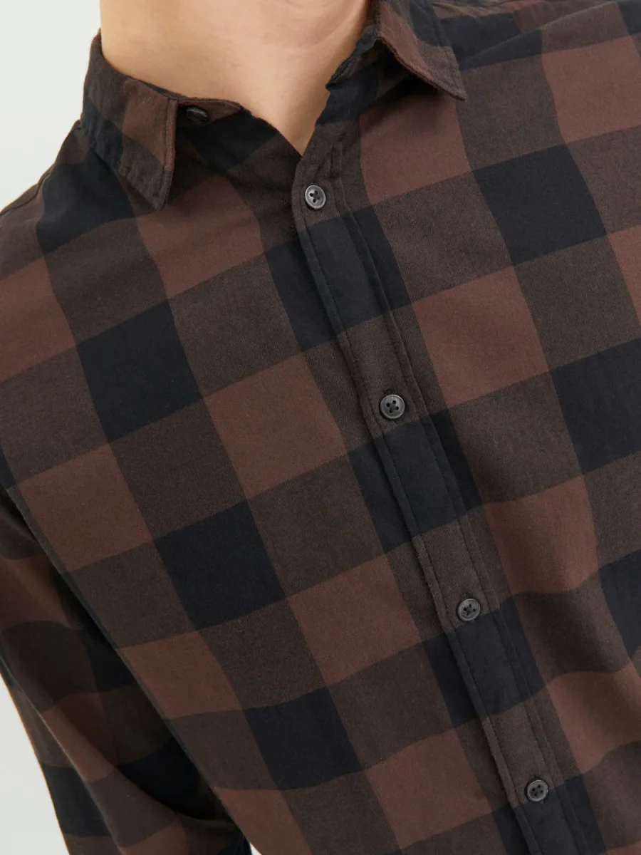 JACK & JONES CAMICIA A QUADRI UOMO - Col. Marrone - immagine 5