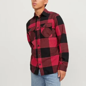 JACK & JONES CAMICIA A QUADRI - Col. Rosso/Nero
