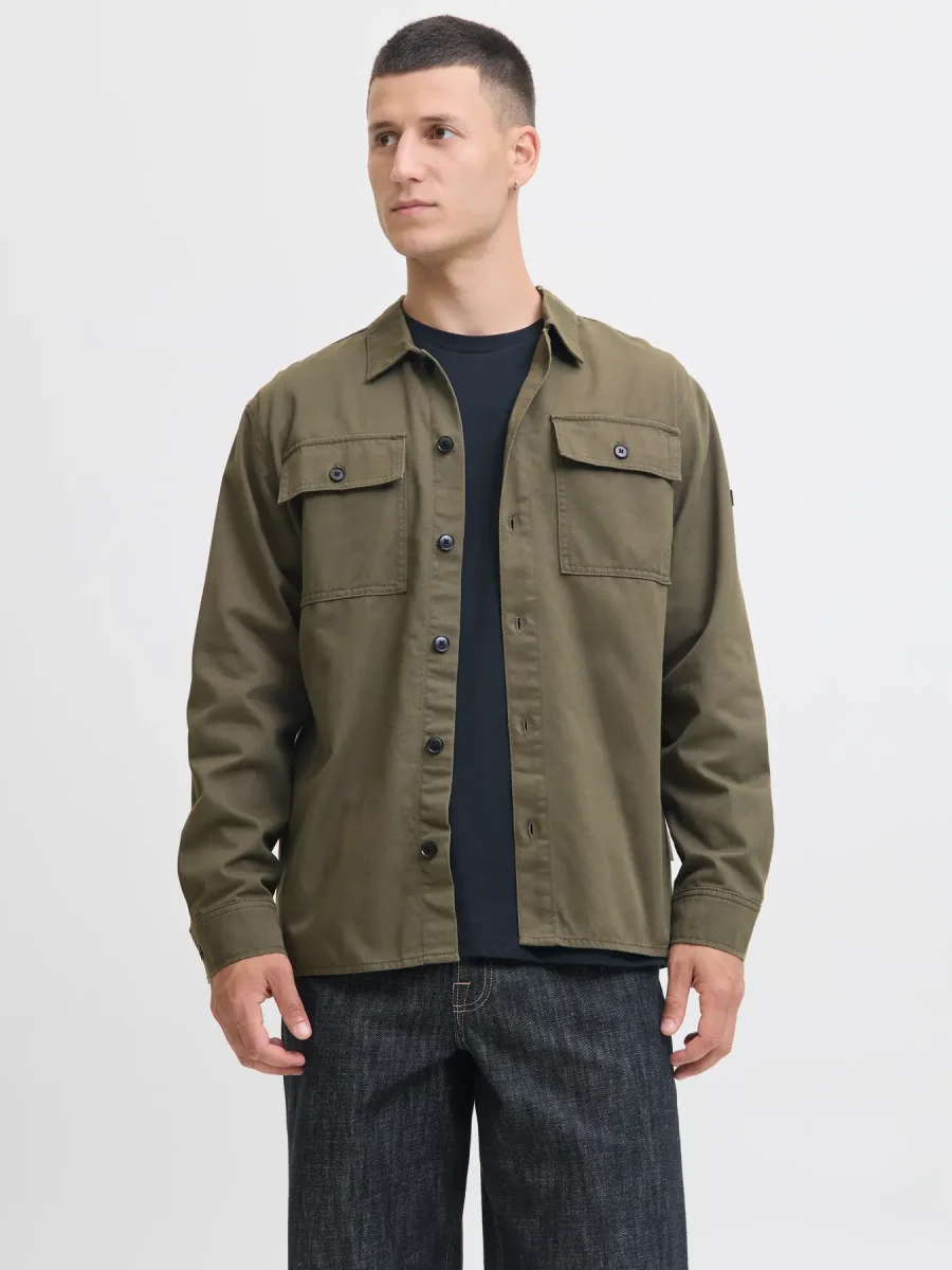 JACK & JONES CAMICIA GIACCA OVERSHIRT - Col. verde militare - immagine 7