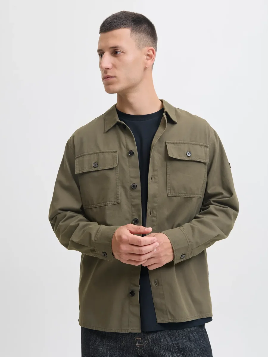 JACK & JONES CAMICIA GIACCA OVERSHIRT - Col. verde militare