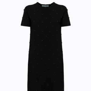 BLUGIRL Abito in maglia con ricamo rose e corallini