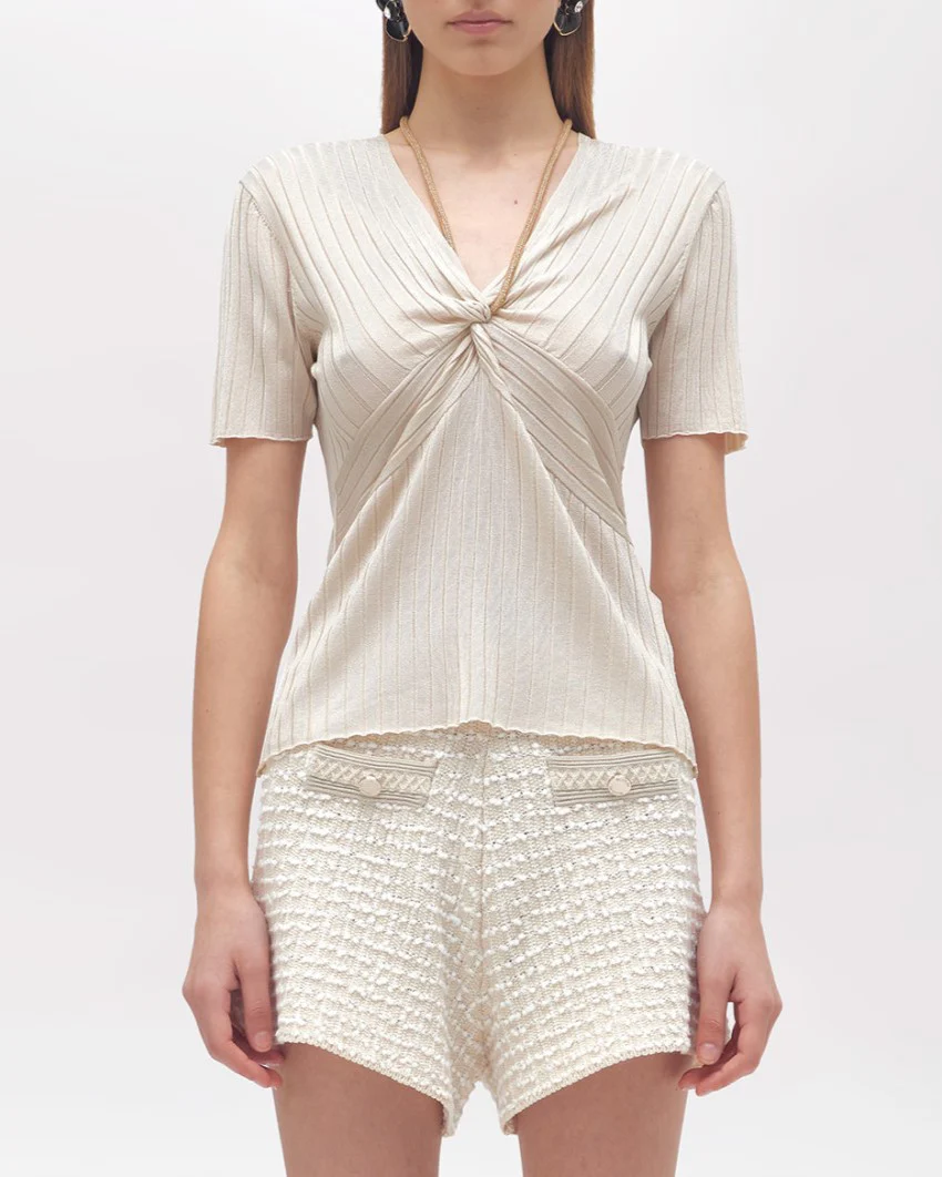 BLUGIRL Maglia con drappeggio e collana