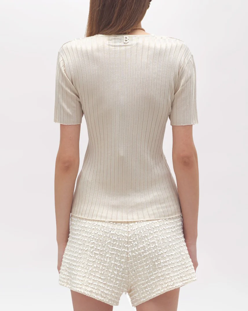 BLUGIRL Maglia con drappeggio e collana - immagine 3