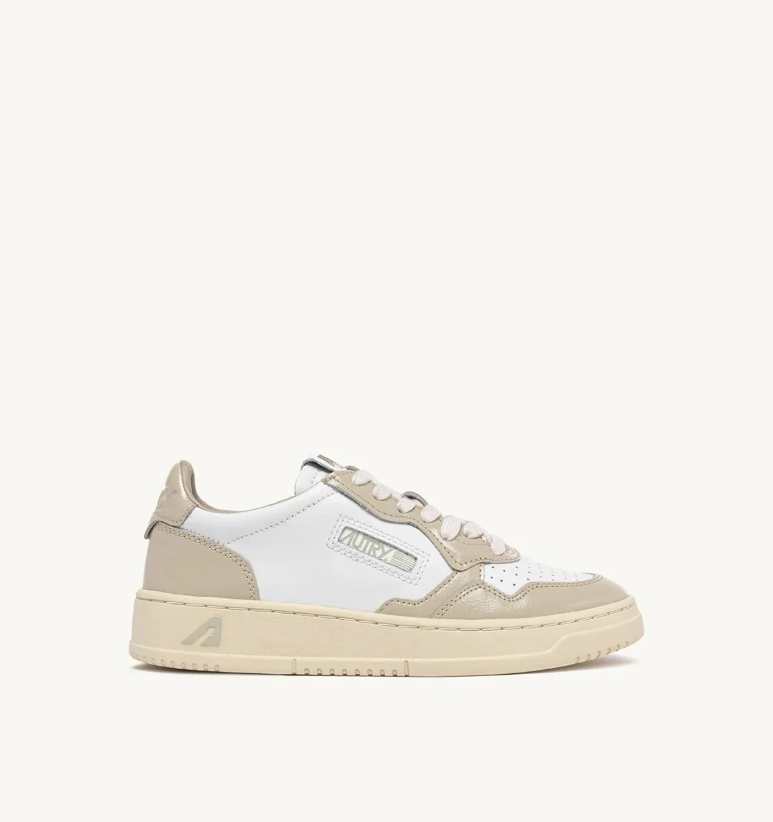 AUTRY Sneakers Medalist Low In Pelle Bianca e Beige