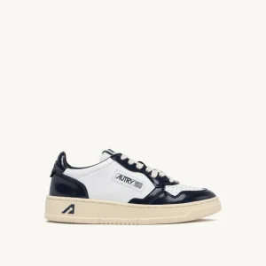 AUTRY Sneakers Medalist Low In Pelle Bianca e Blu notte
