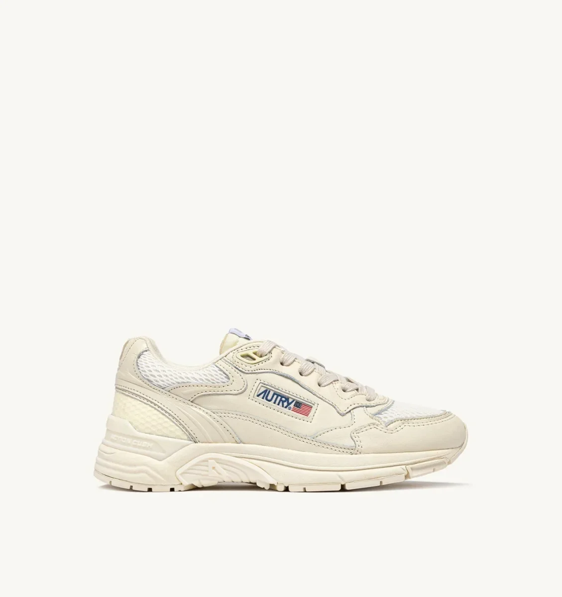 AUTRY Sneakers Hyperway in Mesh e Pelle Whisper White - immagine 2