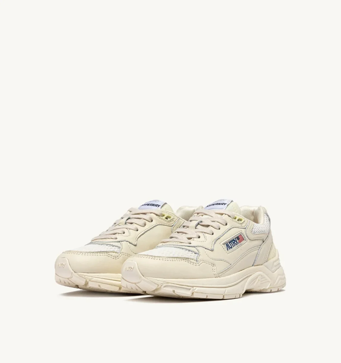 AUTRY Sneakers Hyperway in Mesh e Pelle Whisper White - immagine 3