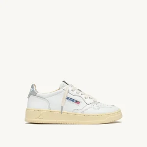AUTRY Sneakers Medalist Low In Pelle Bianca e Argento