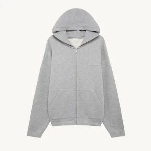 AUTRY Felpa a zip intera con cappuccio e logo in tono