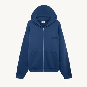 AUTRY Felpa a zip intera con cappuccio e logo in tono