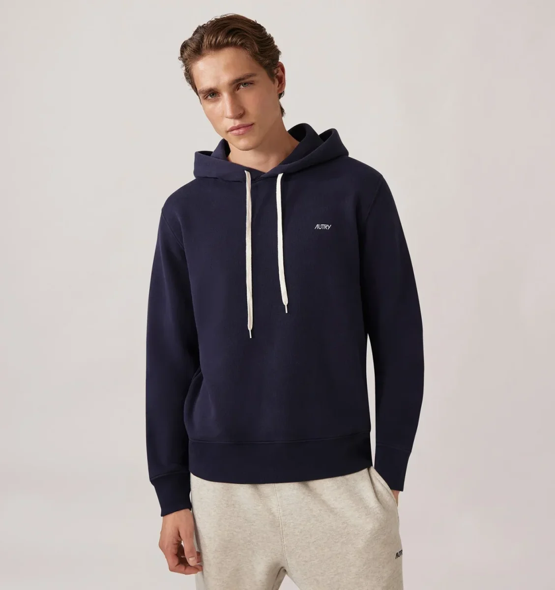 AUTRY fFlpa con cappuccio in cotone con logo ricamato uomo - immagine 4