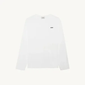 AUTRY T-shirt in cotone a manica lunga con logo ricamato