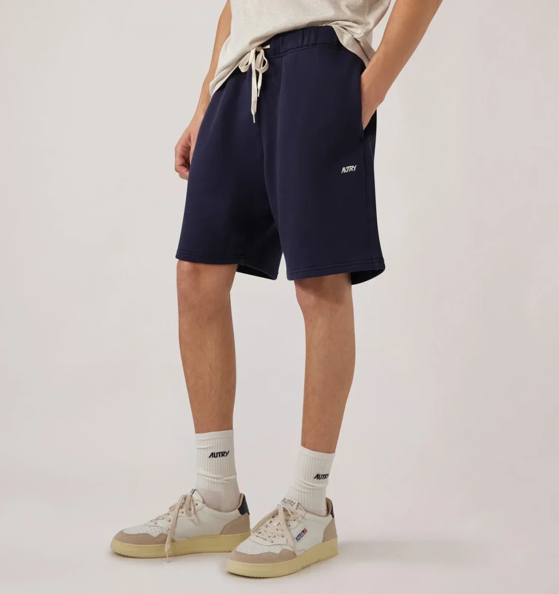AUTRY Shorts in cotone con logo ricamato - immagine 3