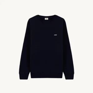 AUTRY Felpa girocollo in cotone con logo ricamato