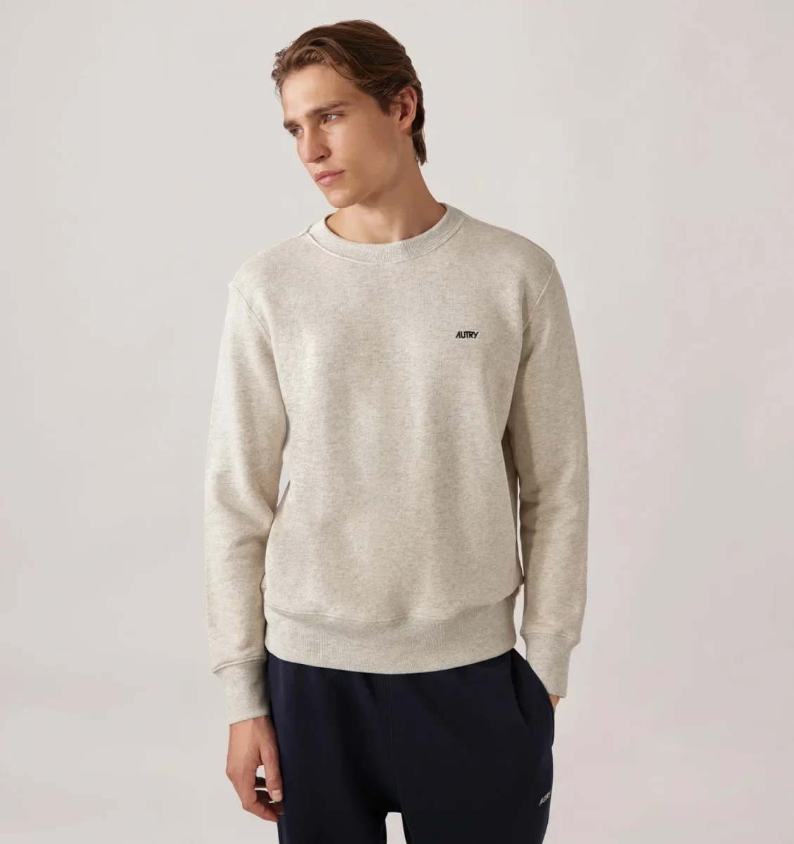 AUTRY Felpa girocollo in cotone con logo ricamato - immagine 3