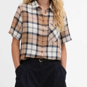BARBOUR Camicia a maniche corte in tartan Fern