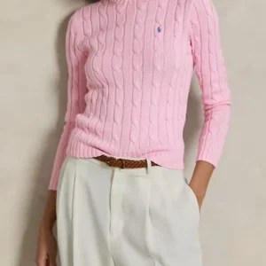 POLO RALPH LAUREN Maglia girocollo in cotone a trecce