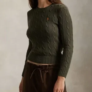 POLO RALPH LAUREN Maglia girocollo in cotone a trecce