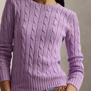 POLO RALPH LAUREN Maglia girocollo in cotone a trecce