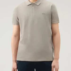 WOOLRICH Polo Mackinack tinta in capo in piqué di cotone elasticizzato