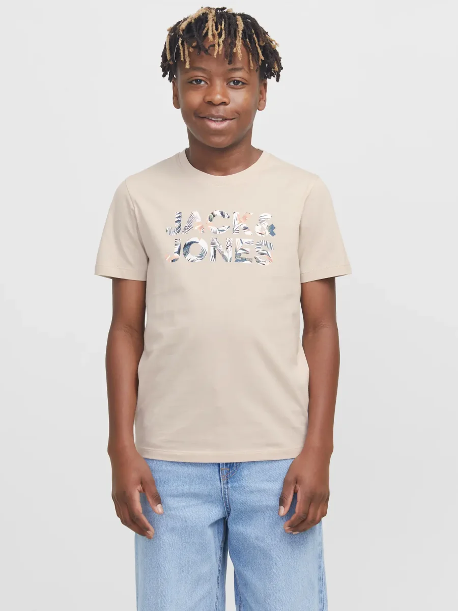 JACK & JONES JUNIOR T-SHIRT SUMMER VIBES - Col. Beige - immagine 2