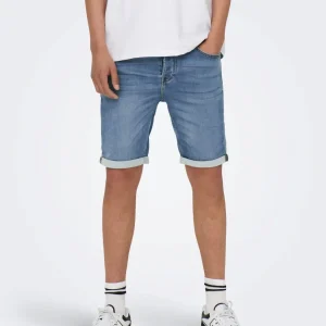 BERMUDA IN JEANS BASIC - BLUE DENIM