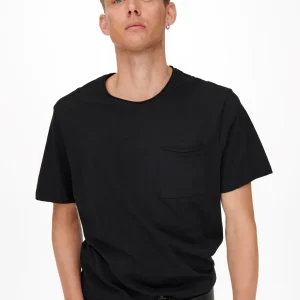T-SHIRT BASIC CON TASCHINO - Col. nero